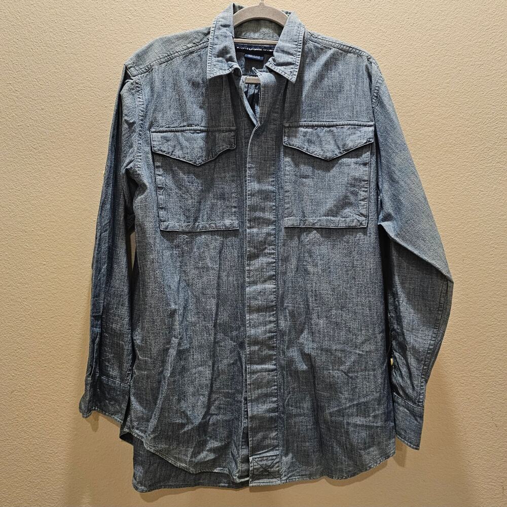 Ralph Lauren Women's Long Sleeve Denim Chambray Top Size 8